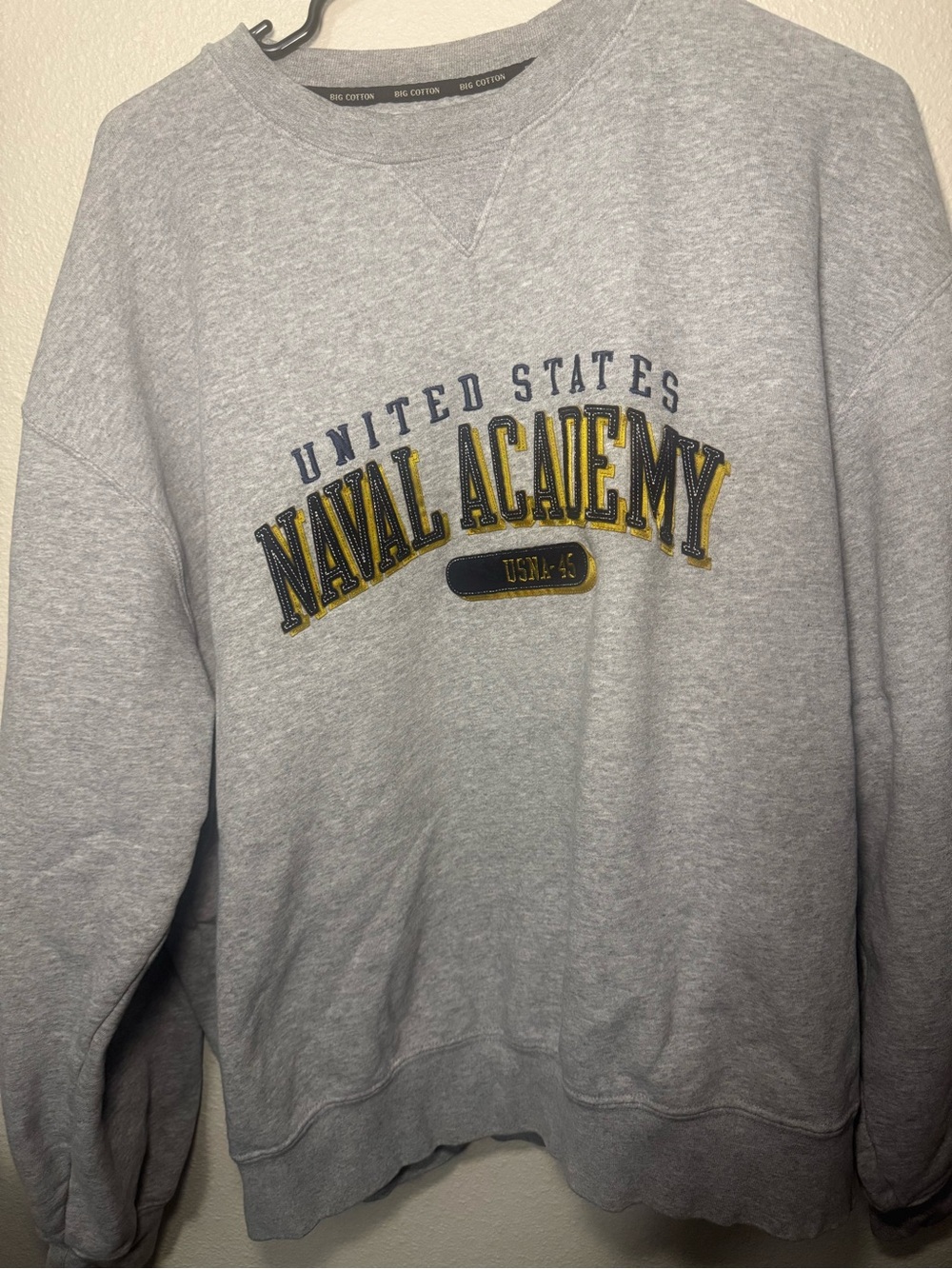 Gear For Sports Gray Crewneck Sweatshirt with Navy & Gold Lettering
